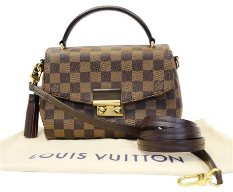 louis vuitton croisette damier ebene brown|Louis Vuitton croisette chain wallet.